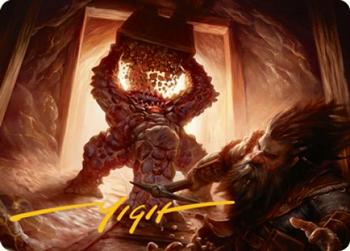 2021 Magic The Gathering Adventures in the Forgotten Realms - Art Series Gold Artist Signature #23 Xorn Front