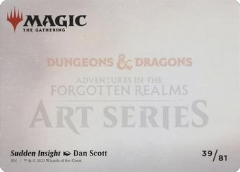 2021 Magic The Gathering Adventures in the Forgotten Realms - Art Series Gold Artist Signature #39 Sudden Insight Back