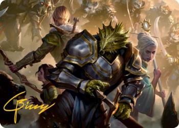 2021 Magic The Gathering Adventures in the Forgotten Realms - Art Series Gold Artist Signature #42 You Come to the Gnoll Camp Front