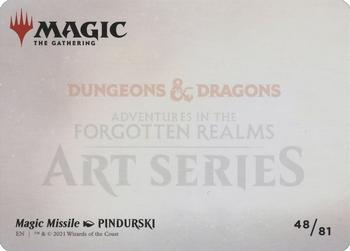 2021 Magic The Gathering Adventures in the Forgotten Realms - Art Series Gold Artist Signature #48 Magic Missile Back
