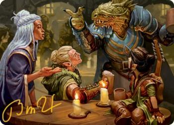 2021 Magic The Gathering Adventures in the Forgotten Realms - Art Series Gold Artist Signature #49 You Meet in a Tavern Front