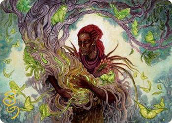 2021 Magic The Gathering Adventures in the Forgotten Realms - Art Series Gold Artist Signature #66 Circle of Dreams Druid Front