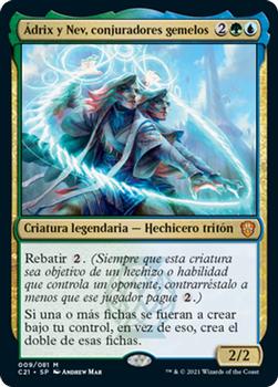 2021 Magic The Gathering Commander (Spanish) #9 Ádrix y Nev, conjuradores gemelos Front