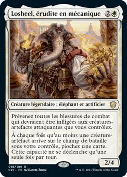 2021 Magic The Gathering Commander (French) #18 Losheel, érudite en mécanique Front