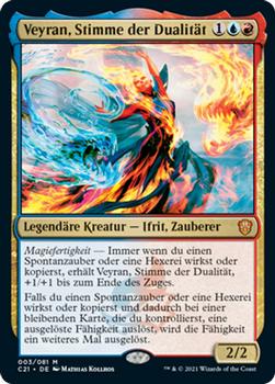 2021 Magic The Gathering Commander (German) #3 Veyran, Stimme der Dualität Front