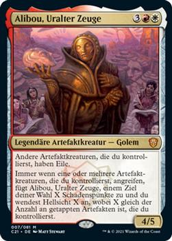 2021 Magic The Gathering Commander (German) #7 Alibou, Uralter Zeuge Front