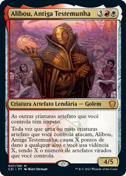 2021 Magic The Gathering Commander (Portuguese) #7 Alibou, Antiga Testemunha Front