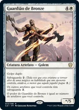 2021 Magic The Gathering Commander (Portuguese) #13 Guardião de Bronze Front