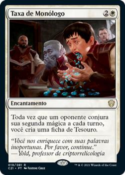 2021 Magic The Gathering Commander (Portuguese) #19 Taxa de Monólogo Front