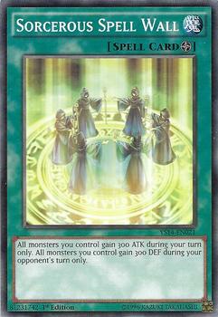 2014 Yu-Gi-Oh! Super Starter: Space-Time Showdown English 1st Edition #YS14-EN021 Sorcerous Spell Wall Front