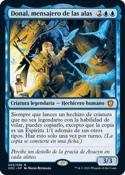 2021 Magic The Gathering Innistrad: Crimson Vow Commander (Spanish) #3 Donal, mensajero de las alas Front