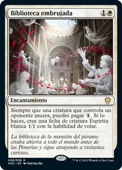 2021 Magic The Gathering Innistrad: Crimson Vow Commander (Spanish) #6 Biblioteca embrujada Front