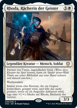 2021 Magic The Gathering Innistrad: Crimson Vow Commander (German) #8 Rhoda, Rächerin der Geister Front