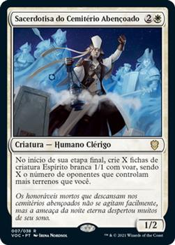 2021 Magic The Gathering Innistrad: Crimson Vow Commander (Portuguese) #7 Sacerdotisa do Cemitério Abençoado Front