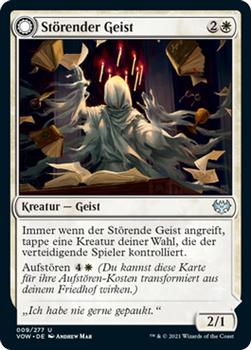 2021 Magic The Gathering Innistrad: Crimson Vow  (German) #9 Störender Geist // Clevere Ablenkung Front