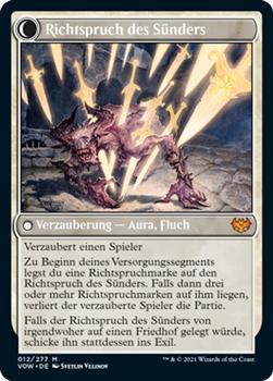 2021 Magic The Gathering Innistrad: Crimson Vow  (German) #12 Glaubenstreuer Richter // Richtspruch des Sünders Back