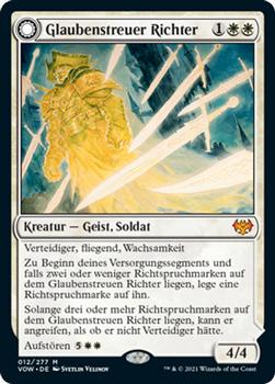 2021 Magic The Gathering Innistrad: Crimson Vow  (German) #12 Glaubenstreuer Richter // Richtspruch des Sünders Front