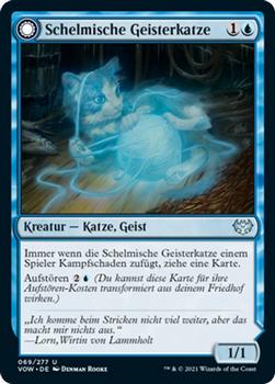 2021 Magic The Gathering Innistrad: Crimson Vow  (German) #69 Schelmische Geisterkatze //  Katzenhafte Neugier Front