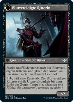 2021 Magic The Gathering Innistrad: Crimson Vow  (German) #97 Blutvereidigte Junkerin //  Blutvereidigte Ritterin Back