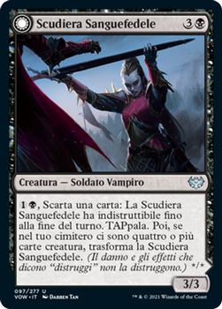 2021 Magic The Gathering Innistrad: Crimson Vow  (Italian) #97 Scudiera Sanguefedele // Cavaliera Sanguefedele Front