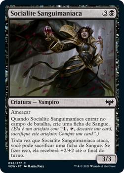 2021 Magic The Gathering Innistrad: Crimson Vow  (Portuguese) #96 Socialite Sanguimaníaca Front