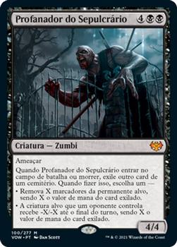 2021 Magic The Gathering Innistrad: Crimson Vow  (Portuguese) #100 Profanador do Sepulcrário Front