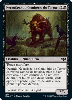 2021 Magic The Gathering Innistrad: Crimson Vow  (Portuguese) #105 Necrófago do Cemitério do Terror Front