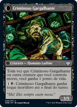2021 Magic The Gathering Innistrad: Crimson Vow  (Portuguese) #28 Espectador em Pânico // Criminoso Gargalhante Back