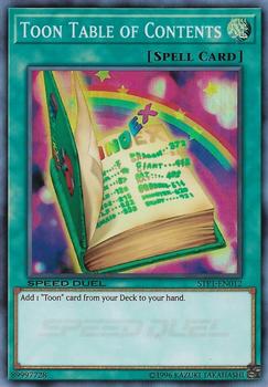 2019 Yu-Gi-Oh! Speed Duel Tournament Pack 1 #STP1-EN012 Toon Table of Contents Front