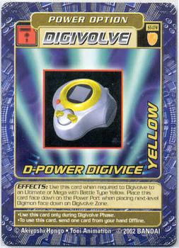 2002 Digimon Battle Street Starter Sets 3 & 4 #ST-174 D-Power Digivice Yellow Front