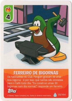 2013 Topps Club Penguin Desafio Ninja #33/154 Ferreiro de Bigornas Front