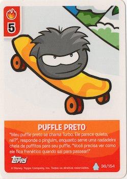 2013 Topps Club Penguin Desafio Ninja #36/154 Puffle Preto Front