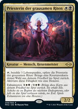 2021 Magic The Gathering Modern Horizons 2 (German) #208 Priesterin der grausamen Riten Front