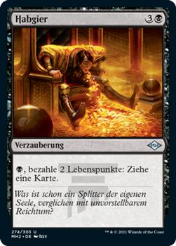 2021 Magic The Gathering Modern Horizons 2 (German) #274 Habgier Front