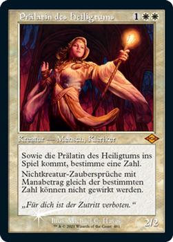 2021 Magic The Gathering Modern Horizons 2 (German) #491 Prälatin des Heiligtums Front