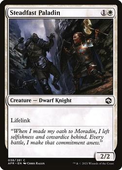 2021 Magic The Gathering Adventures in the Forgotten Realms #38 Steadfast Paladin Front