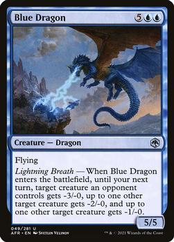 2021 Magic The Gathering Adventures in the Forgotten Realms #49 Blue Dragon Front
