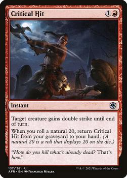 2021 Magic The Gathering Adventures in the Forgotten Realms #137 Critical Hit Front