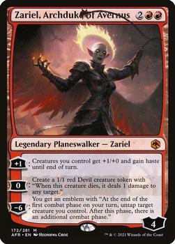 2021 Magic The Gathering Adventures in the Forgotten Realms #172 Zariel, Archduke of Avernus Front