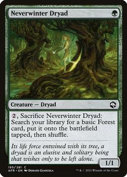 2021 Magic The Gathering Adventures in the Forgotten Realms #195 Neverwinter Dryad Front