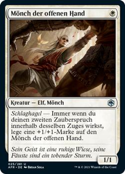 2021 Magic The Gathering Adventures in the Forgotten Realms (German) #25 Mönch der offenen Hand Front