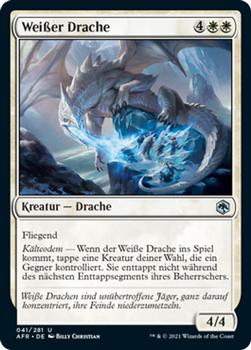 2021 Magic The Gathering Adventures in the Forgotten Realms (German) #41 Weißer Drache Front