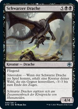2021 Magic The Gathering Adventures in the Forgotten Realms (German) #90 Schwarzer Drache Front