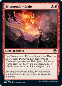 2021 Magic The Gathering Adventures in the Forgotten Realms (German) #135 Brennende Hände Front