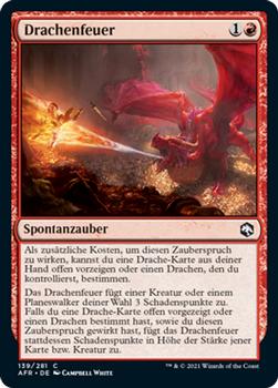 2021 Magic The Gathering Adventures in the Forgotten Realms (German) #139 Drachenfeuer Front