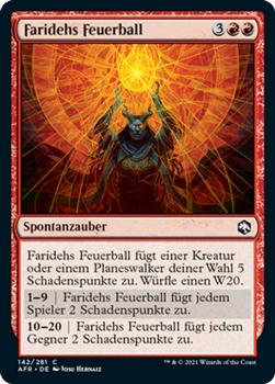2021 Magic The Gathering Adventures in the Forgotten Realms (German) #142 Faridehs Feuerball Front