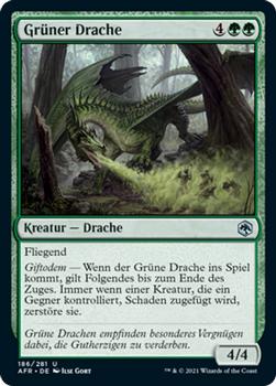 2021 Magic The Gathering Adventures in the Forgotten Realms (German) #186 Grüner Drache Front