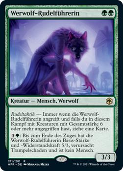 2021 Magic The Gathering Adventures in the Forgotten Realms (German) #211 Werwolf-Rudelführerin Front