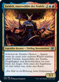 2021 Magic The Gathering Adventures in the Forgotten Realms (German) #221 Farideh, Auserwählte des Teufels Front