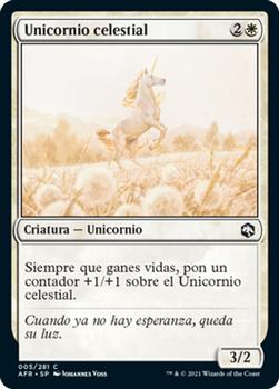 2021 Magic The Gathering Adventures in the Forgotten Realms (Spanish) #5 Unicornio celestial Front